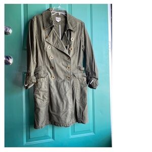 Vintage Converse One Star size large ladies olive green trench coat